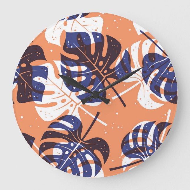 Leaves pattern large clock (Front)