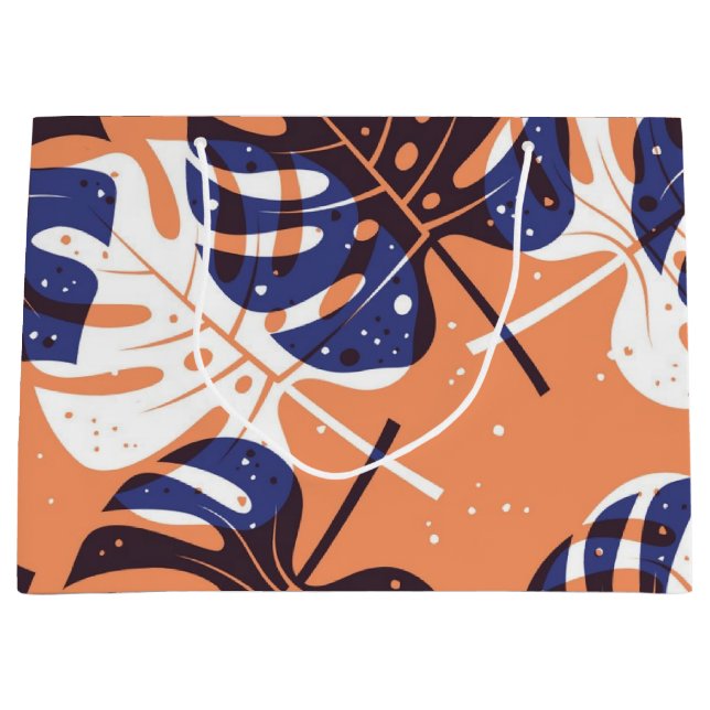 Leaves pattern large gift bag (Front)