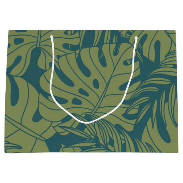 Leaves pattern large gift bag (Front)