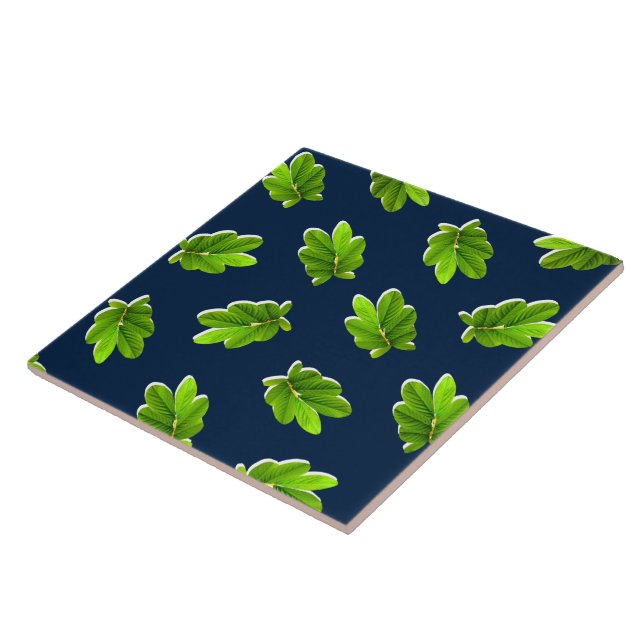 Leaves Pattern of the Tropics Ceramic Tile (Side)
