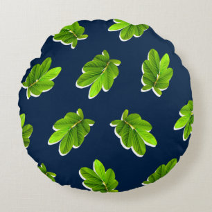 Leaves Pattern of the Tropics Round Pillow