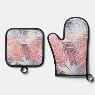 Leaves pattern oven mitt & pot holder set