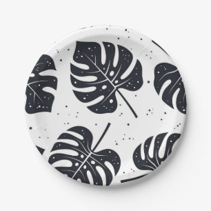Leaves pattern paper plate
