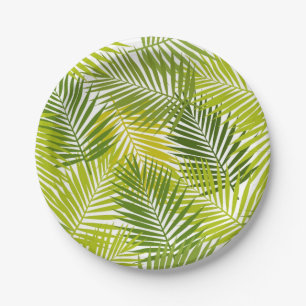 Leaves pattern paper plate
