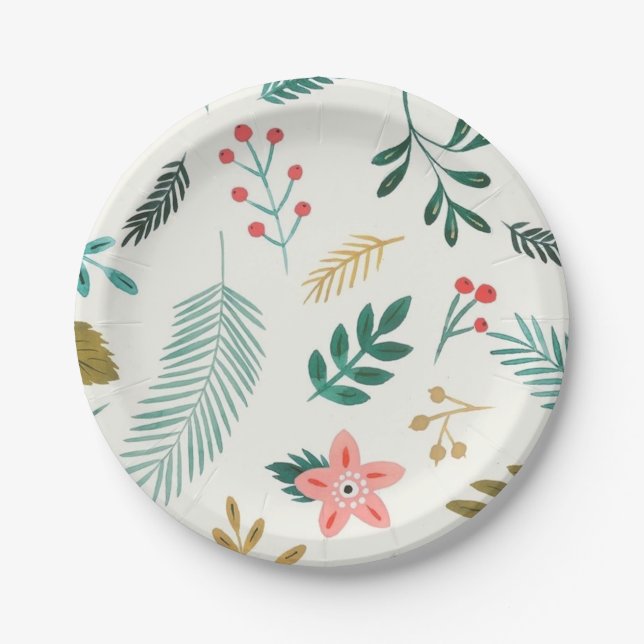 Leaves pattern paper plate (Front)