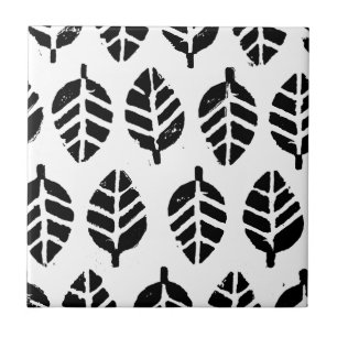 Leaves Pattern Potato Print Ceramic Tile