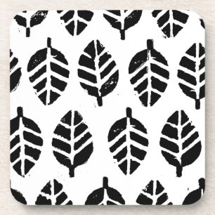 Leaves Pattern Potato Print Coaster