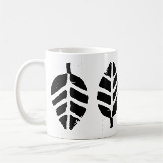 Leaves Pattern Potato Print Coffee Mug