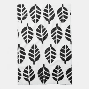 Leaves Pattern Potato Print Kitchen Towels