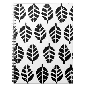Leaves Pattern Potato Print Spiral Photo Notebook