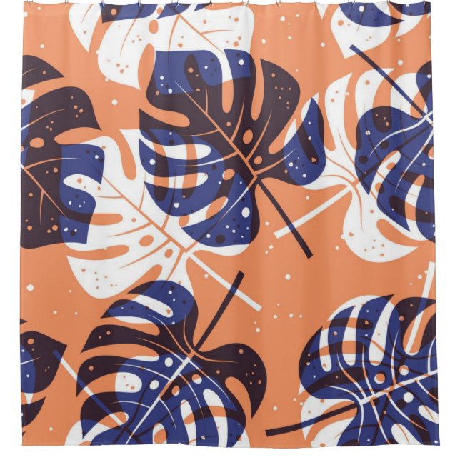 Leaves pattern shower curtain (Front)