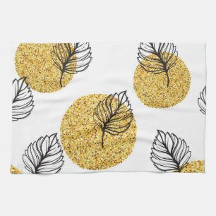 Leaves pattern tea towel