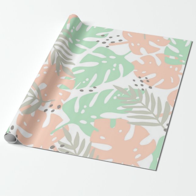 Leaves pattern wrapping paper (Unrolled)
