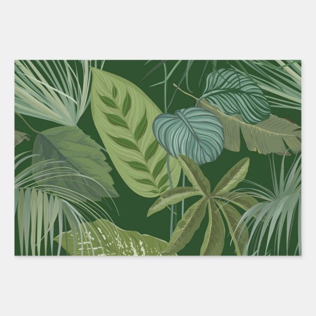 Leaves pattern wrapping paper sheet (Front)