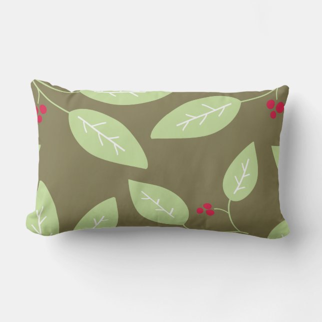leaves patterned lumbar cushion (Front)