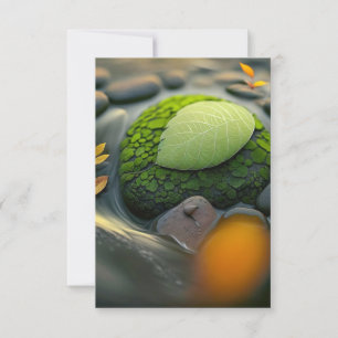 Leaves Pebbles Calm Tranquil Nature Peaceful River Thank You Card