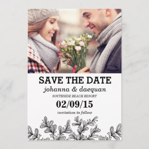 leaves photo save the date