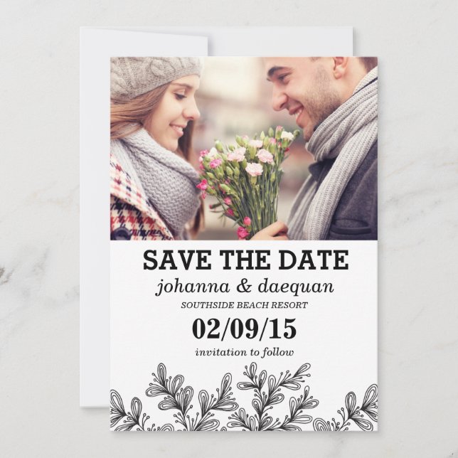 leaves photo save the date (Front)