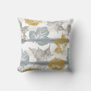 Leaves Print Accent Pillow