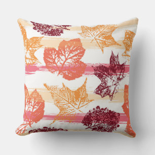 Leaves Print Accent Pillow