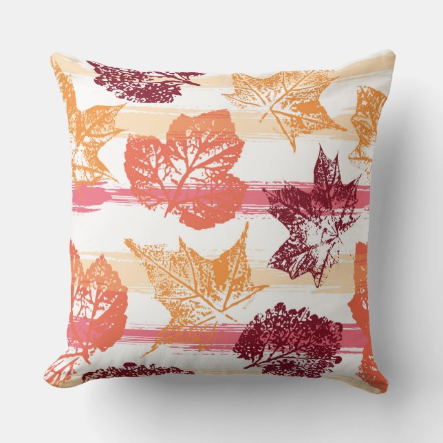 Leaves Print Accent Pillow (Front)