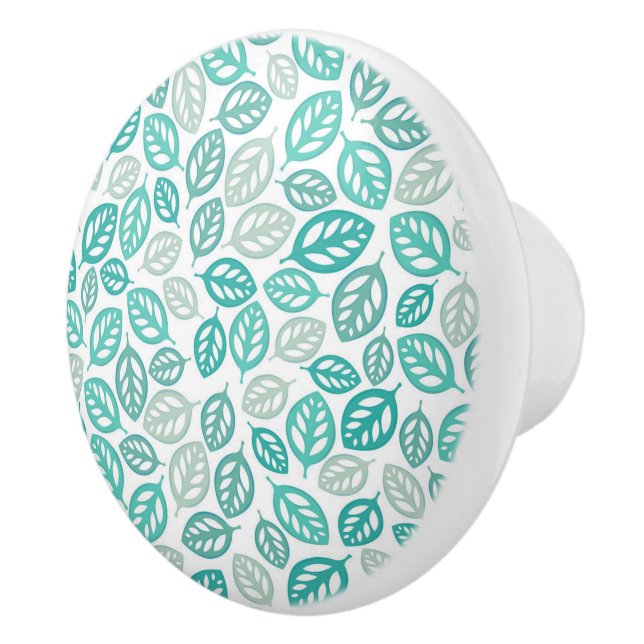 Leaves Print Ceramic Cabinet Knob (Right)