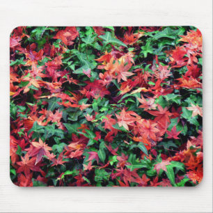 Leaves - Red and Green Mouse Pad