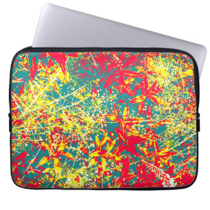 leaves red green yellow and white laptop sleeve