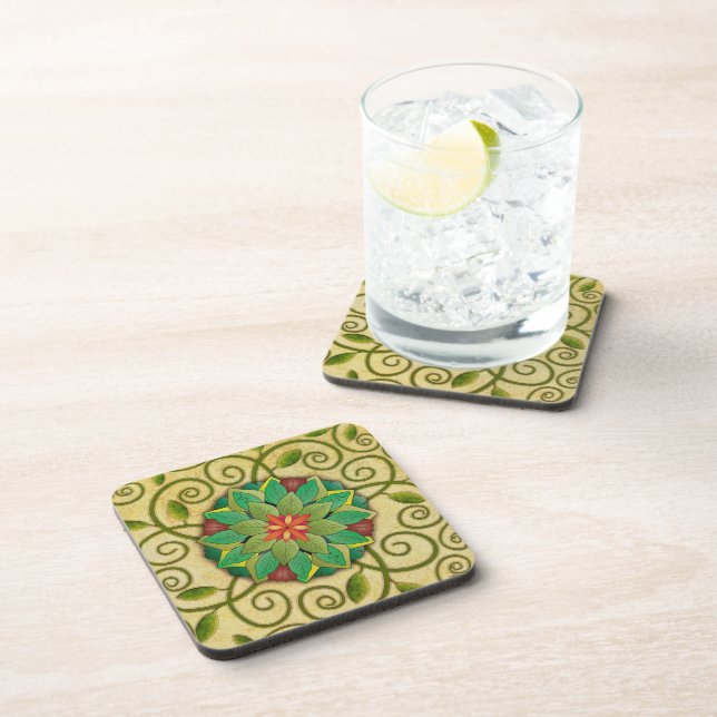 Leaves Rosette Coasters Set (Right Side)