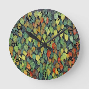 Leaves Round Clock