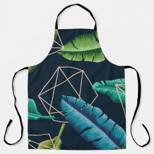 Leaves seamless pattern with abstract polygonal li apron