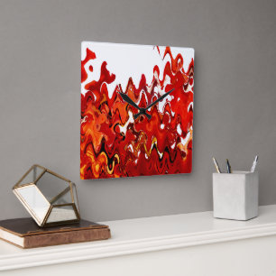 LEAVES SQUARE WALL CLOCK