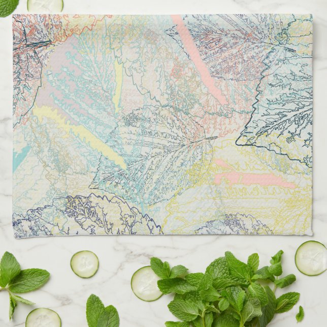 Leaves.  tea towel (Folded)
