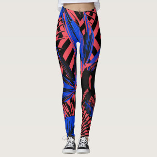 Leaves Tropical Pattern Light Green Leggings