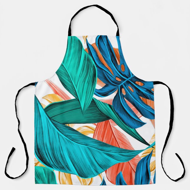 Leaves tropical summer exotic apron (Front)