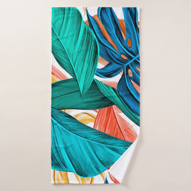 Leaves tropical summer exotic bath towel (Bath Towel)