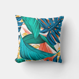 Leaves tropical summer exotic cushion