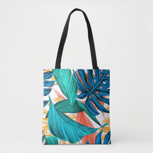 Leaves tropical summer exotic tote bag (Front)
