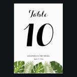 Leaves tropical wedding table number card<br><div class="desc">Elegant tropical leaves table number cards. Great for weddings,  business parties,  birthday,  anniversary,  babyshower and more. Matching items available on request,  contact us.</div>