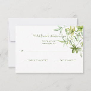 Leaves Watercolor RSVP Invitation