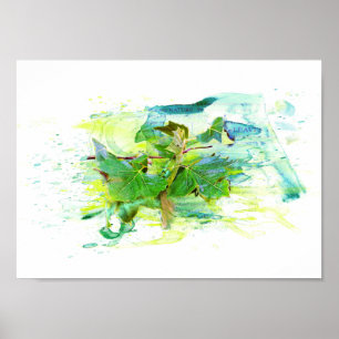 Leaves - Watercolor / watercolor, illustration Poster
