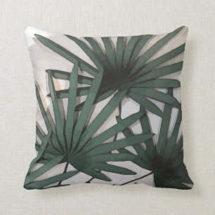 Leaves watercolour two side dark green and grey cushion
