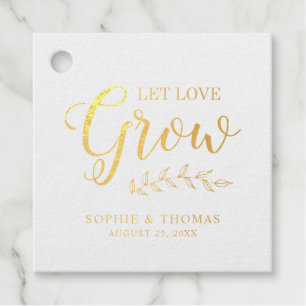 Leaves Wedding Let Love Grow Foil Favour Tags