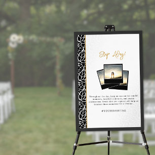 Leaves Wedding Theme Snap Away #YOURHASHTAG Poster