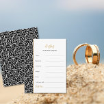 Leaves Wedding Theme Wishes to Bride & Groom Enclosure Card<br><div class="desc">Our Leaves Wedding Theme Wishes to Bride & Groom Enclosure Card, part of the Chic Leaf Pattern Border Wedding Invitation Collection, enables invited guests to leave notes. This 5” x 3.5” flat card, in portrait format with a black abstract leaf border, allows customisation of text to reflect the event. For...</div>