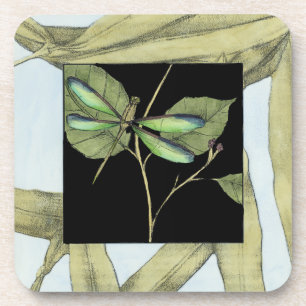 Leaves with Dragonfly Inset by Jennifer Goldberger Coaster