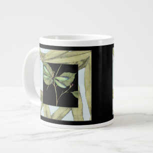 Leaves with Dragonfly Inset by Jennifer Goldberger Large Coffee Mug