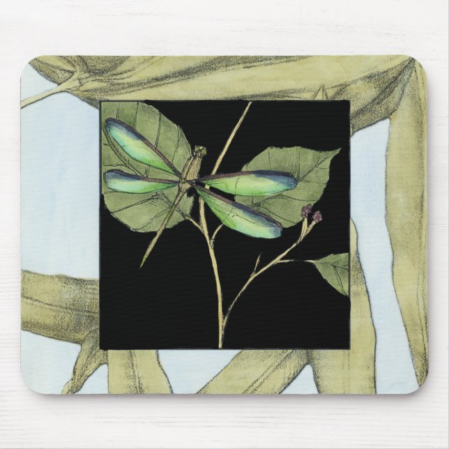 Leaves with Dragonfly Inset by Jennifer Goldberger Mouse Pad (Front)