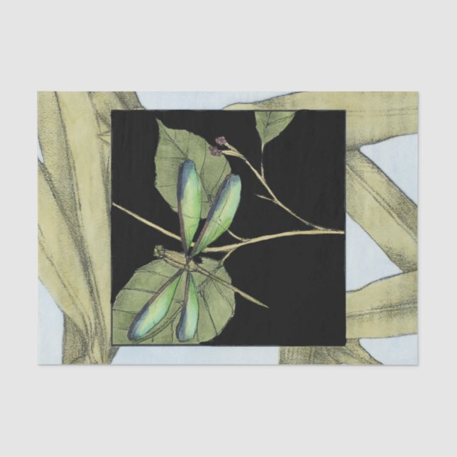 Leaves with Dragonfly Inset by Jennifer Goldberger Tissue Paper (Front)