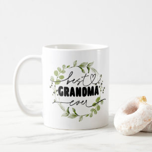 Leaves Wreath Best Grandma Ever Coffee Mug